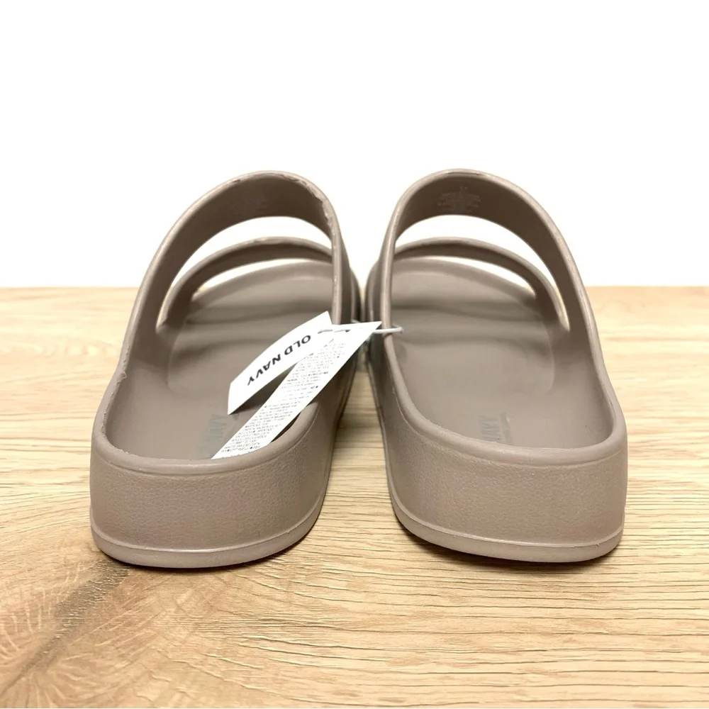 Old Navy Double-Strap EVA Slide Sandals Girls Size 3-4 Taupe Lightweight Summer